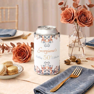 Porta-lata Folhas de Outono Boho 50º Aniversário
