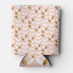 Porta-lata Folhas Douradas Elegantes: Rosy Vintage.