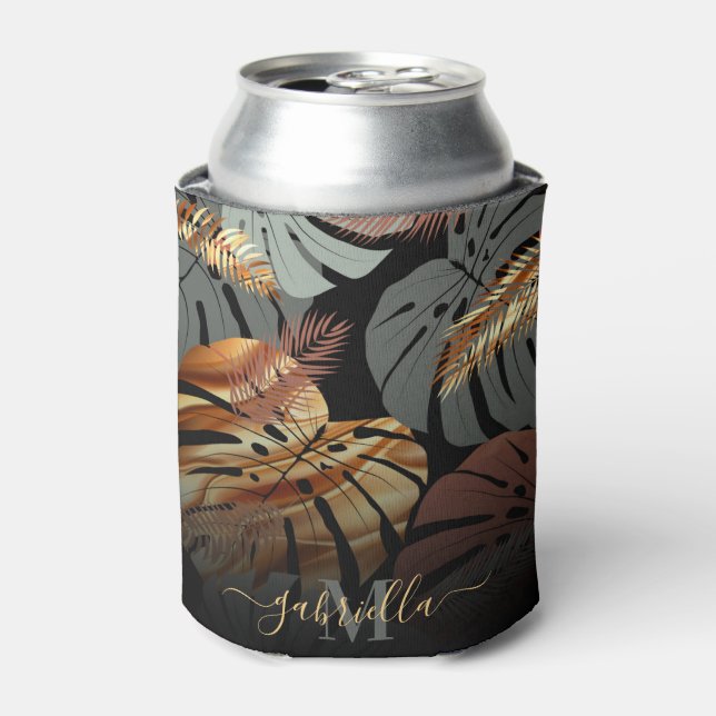Porta-lata Folhas Tópicas Elegantes (Can Front)