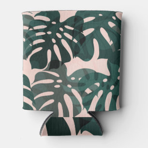 Porta-lata Folhas Tropicais: Arte de Aquarela Abstrato