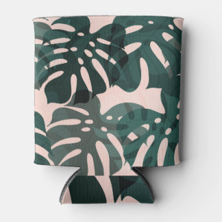 Porta-lata Folhas Tropicais: Arte de Aquarela Abstrato