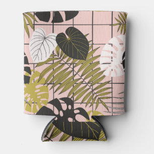 Porta-lata Folhas tropicais de palma, na moda verão.