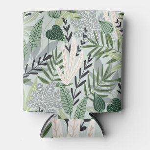 Porta-lata Folhas Tropicais: Impressão de Vintage Desenhado À