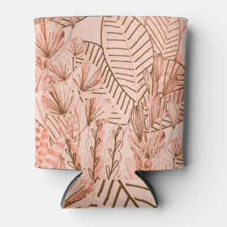 Porta-lata Folhas Tropicais: Padrão Criativo Desenhado À Mão.