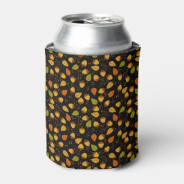 PORTA-LATA FOLHAS VERDES E DOURADAS COM ACORDOS DE LARANJA