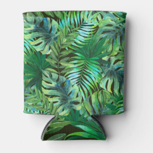 Porta-lata Folhas verdes tropicais aquáticas