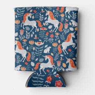 Porta-lata Folk Fantasy: Unicórnios, Coelhos, Pássaros