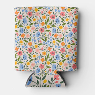 Porta-lata Folk Floral: Pequenos Padrões Coloridos