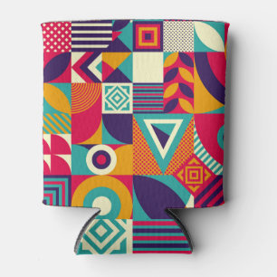 Porta-lata formas geométricas de pop abstrato, padrão sem sol