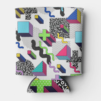 Porta-lata Formas geométricas multicolores, padrão retrorrefl