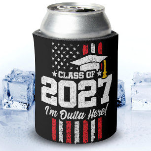 Porta-lata Formatura do Ensino Médio Bandeira Americana Turma