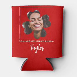 Porta-lata Foto bonito de Shamrock Red Lucky Shamrock Clover