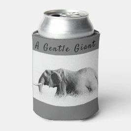 Porta-lata Foto de alta chave Gentle Giant Elephant com texto