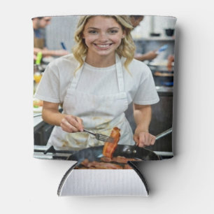 Porta-lata Foto de Bacon Cozinhando Personalizar