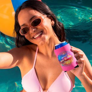 Porta-lata Foto de Bola de Discoteca Groovy de Aniversário de