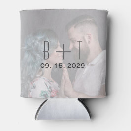 Porta-lata Foto de Casamento Monograma pode resfriar