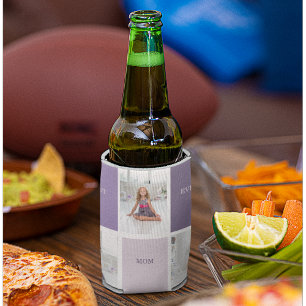 Porta-lata Foto de Colagem Púrpura Melhor Presente Da Mãe A