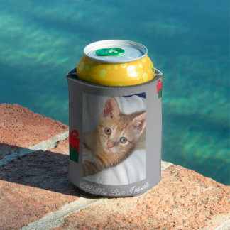 Porta-lata Foto de gatinho laranja personalizar texto