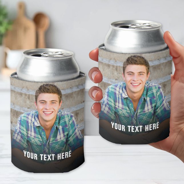 Porta-lata Foto e Texto Personalizados (Personalized Photo And Text Can Cooler)
