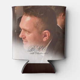 Porta-lata Foto Elegante Simples de Aniversário do Homem 80