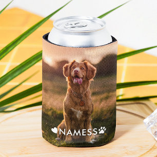 Porta-lata Foto Personalizada Com O Nome Do Seu Cachorro
