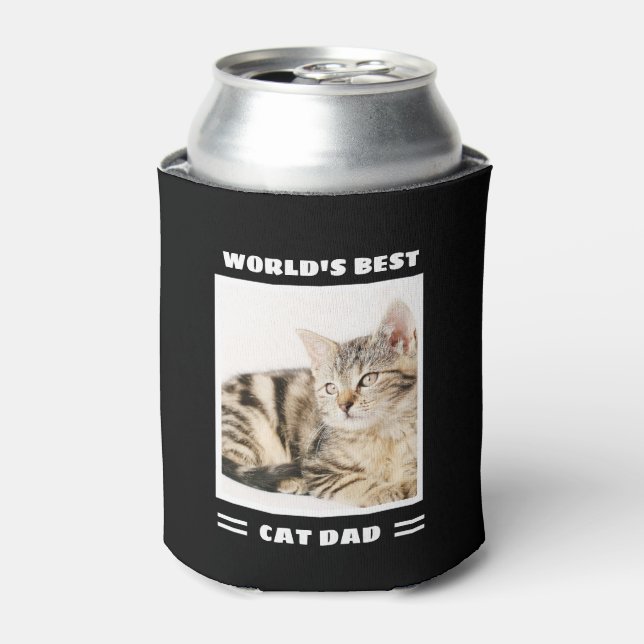Porta-lata Foto personalizada do melhor Pai de gatos do mundo (Can Front)