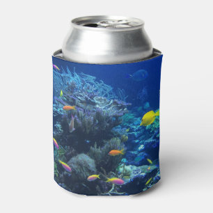 Porta-lata Foto submarina de peixes tropicais amarelas