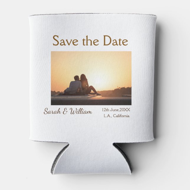 Porta-lata Foto típica de tipografia elegante branca, modelo  (Frente)