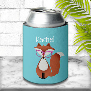 Porta-lata Fox de Hipster Personalizada