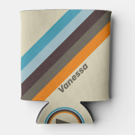 Porta-lata Foxglove Rust Strips com Nome