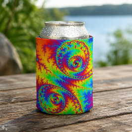 Porta-lata Fractal Espiral Arco-Íris Colorido