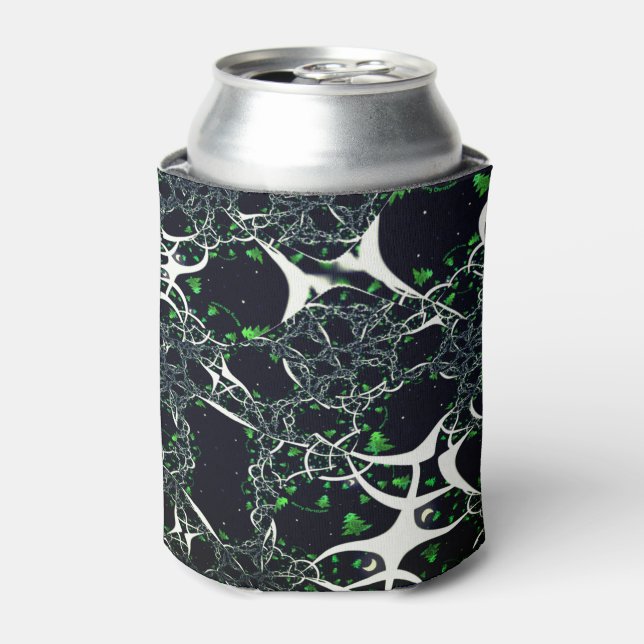 Porta-lata Fratural branco imperfeito no espaço negro, tricot (Can Front)