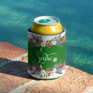 Porta-lata Fronteira de flores de Natal - Deixem-na nevar tip