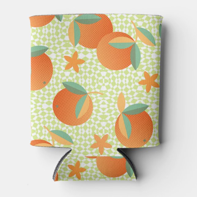 Porta-lata Fruta Exótica Laranja: Vintage Tropical. (Frente)