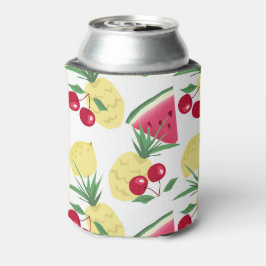 Porta-lata Frutas brilhantes e bagas em branco.