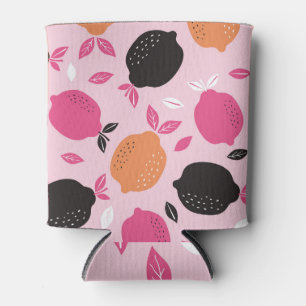 Porta-lata Frutas de citrinos, padrão têxtil de safra.