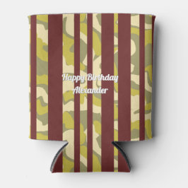 Porta-lata Fun Urban Camouflage Stripe Pattern Birthday