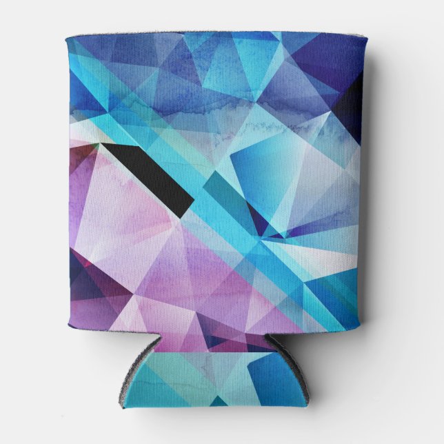 Porta-lata Fundo de Abstrato Geométrico com Aquarela (Frente)