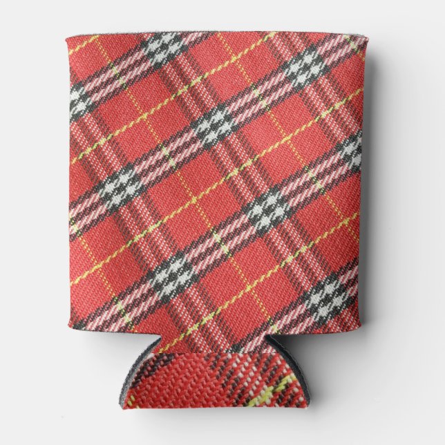 Porta-lata Fundo de Textura Tartan Clássica (Frente)