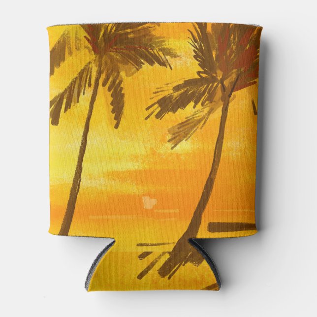 Porta-lata Fundo de Verão das Palmeiras Tropicais (Frente)