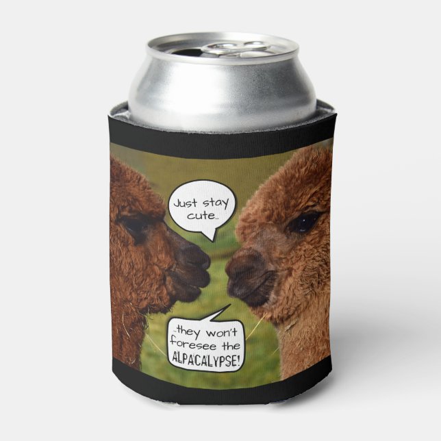 Porta-lata Funny Alpaca Alpacalypse Scheming (Can Front)
