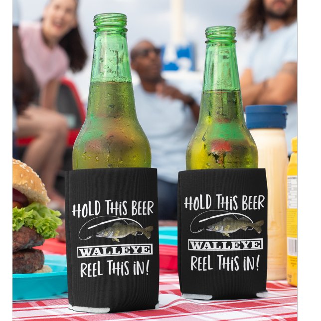 Porta-lata Funny Beer Walleye Pun De Pesca (Criador carregado)