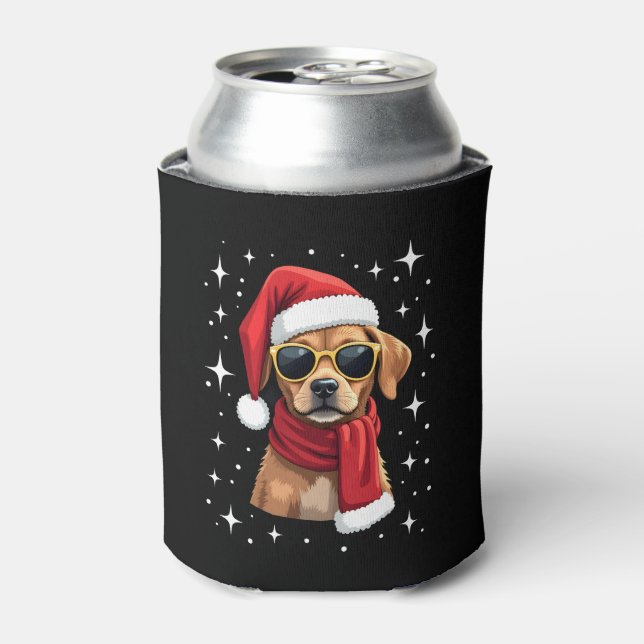 Porta-lata Funny Boxer Dog Christmas Lights Xmas Outfit Pajam (Can Front)
