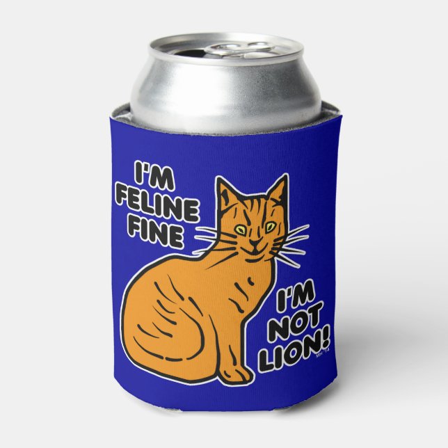 Porta-lata Funny Cat Pun Orange Gatinho Feliz (Can Front)