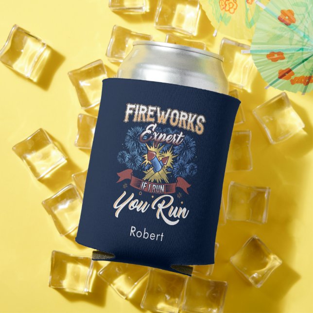 Porta-lata Funny Fireworks Expert Executar Se Eu Executar Per (Verão in situ)