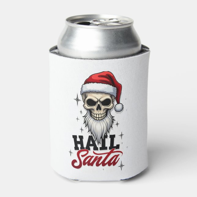 Porta-lata Funny Hail Santa Claus Skull Skeleton Antichrist C (Can Front)