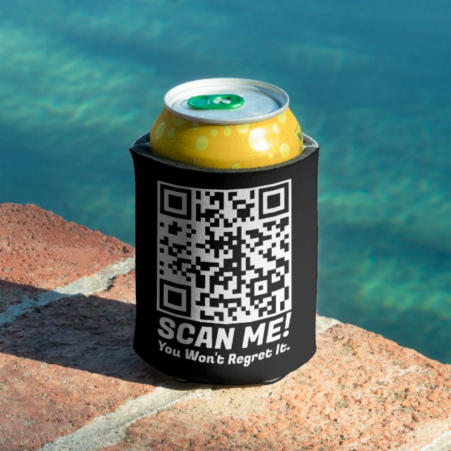 Porta-lata Funny QR Scan Me! Funny Regret Joke  (Piscina in situ)