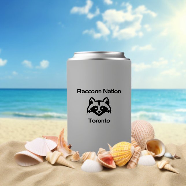 Porta-lata Funny Raccoon Nation Toronto Light Monotone (Criador carregado)