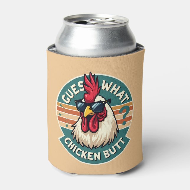 Porta-lata  Funny Retro Chicken Butt Joke Design (Can Front)
