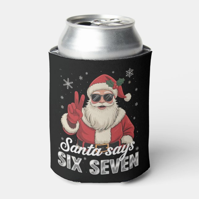 Porta-lata Funny Santa Says Six Seven Christmas 67 Meme Xmas (Can Front)